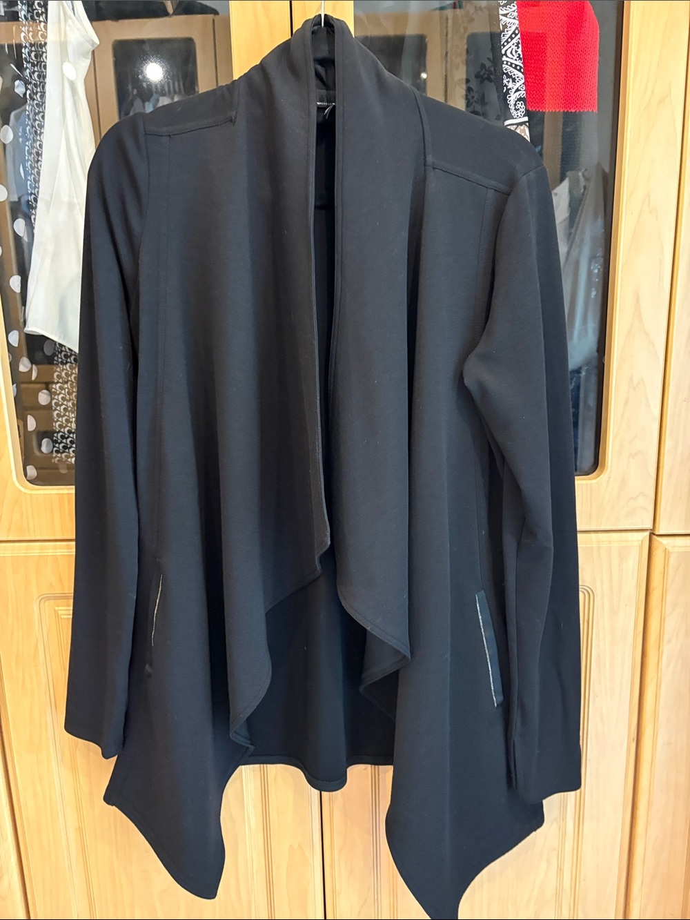 White House Black Market Black Draped Open-Front Cardigan!Jacket